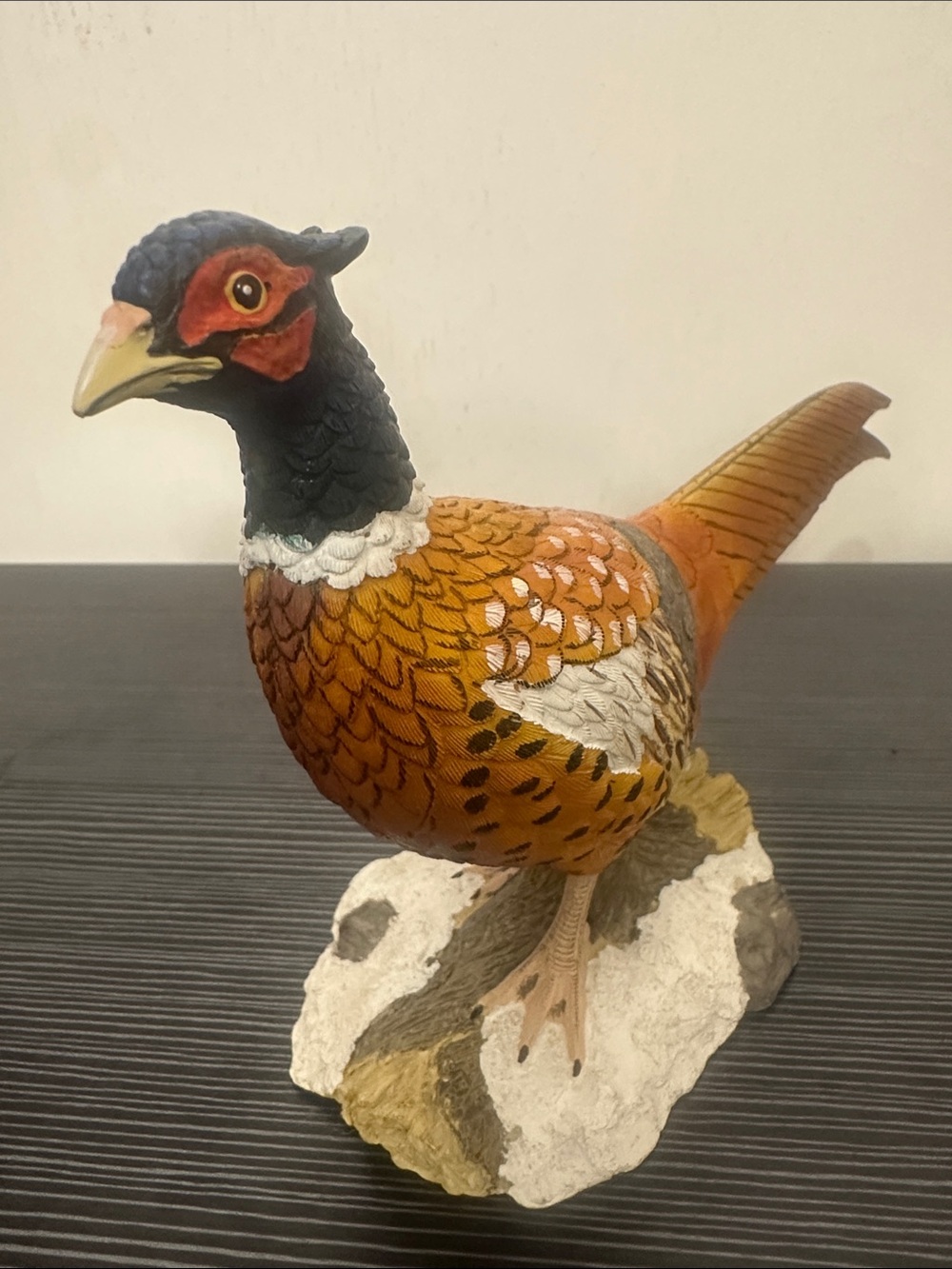 Decorative Running Pheasant Figurine in Orange
